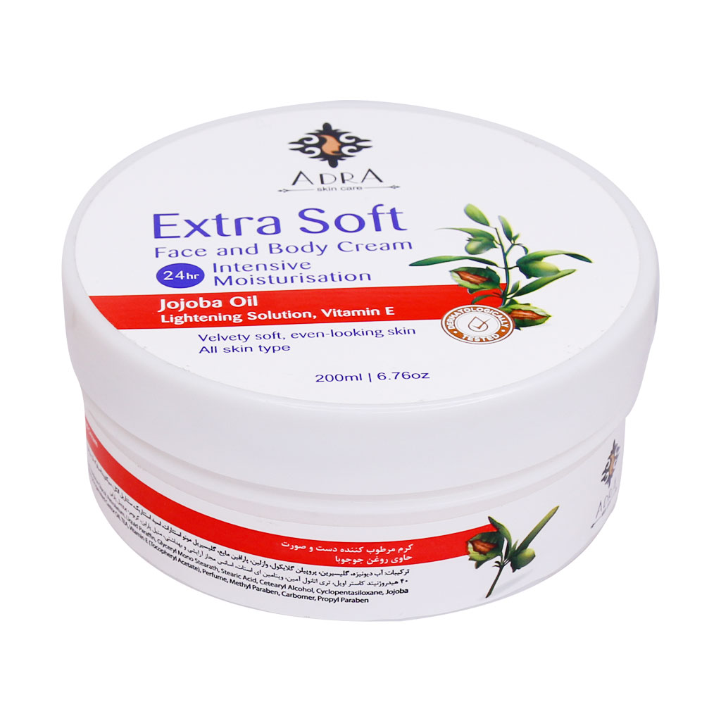 کرم صورت و بدن حاوی روغن جوجوبا آدر